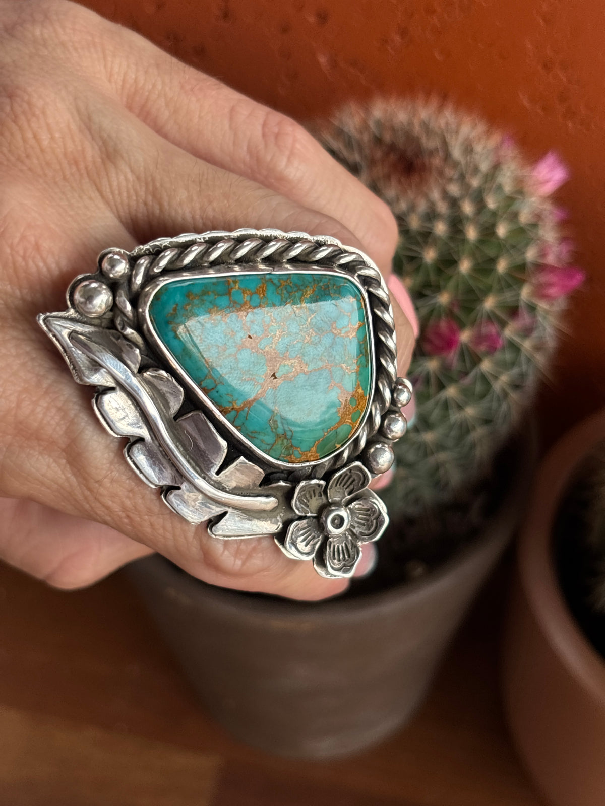 Desert Bloom Turquoise Statement Ring