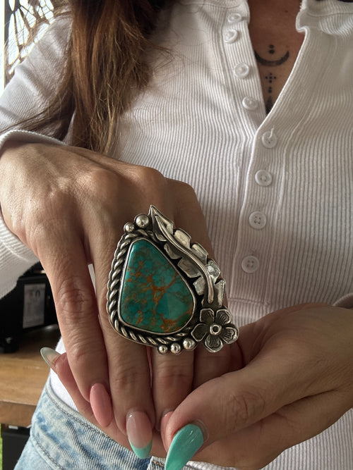 Desert Bloom Turquoise Statement Ring
