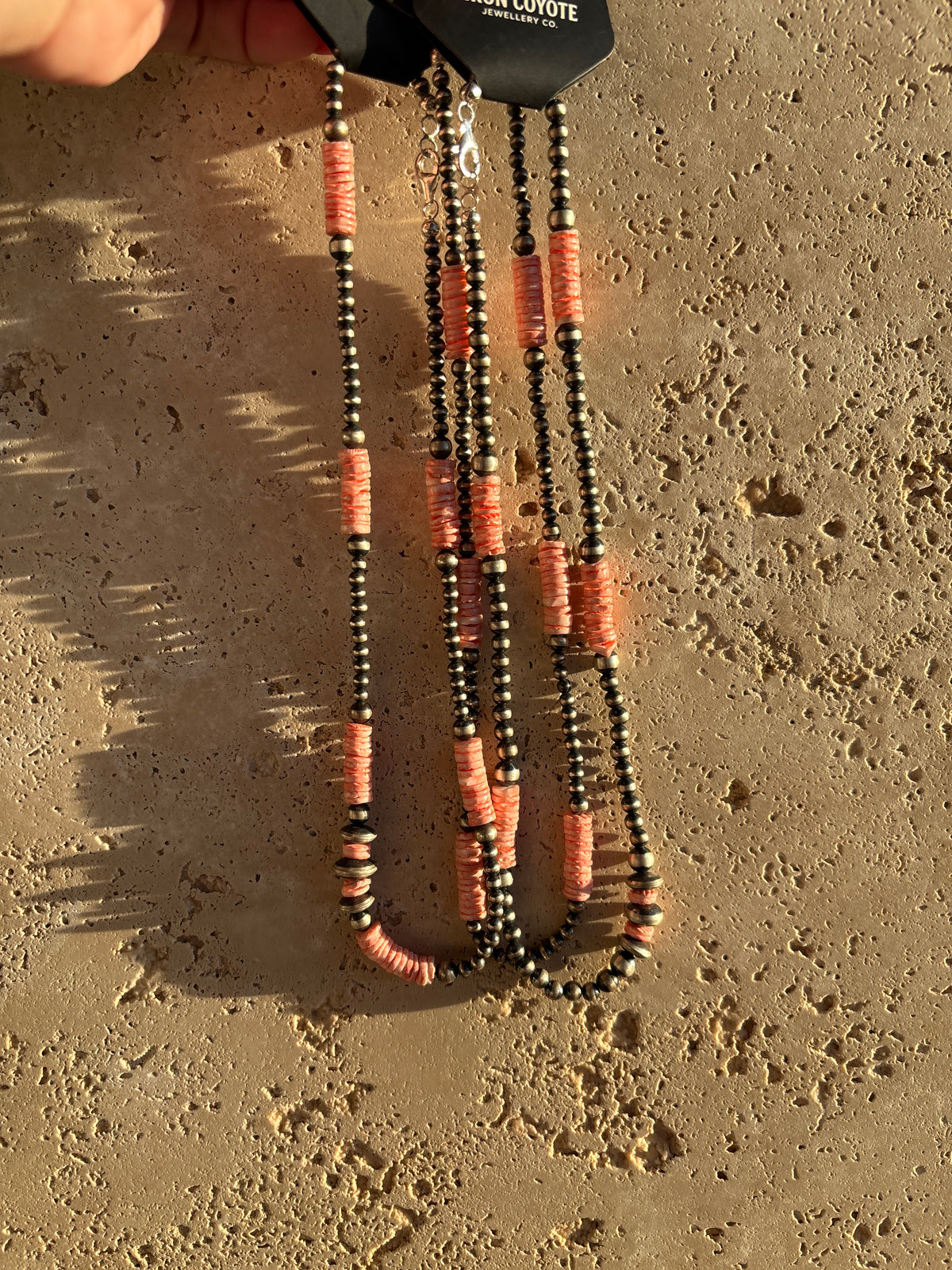 Pink Conch & Navajo Pearl Necklace Design A