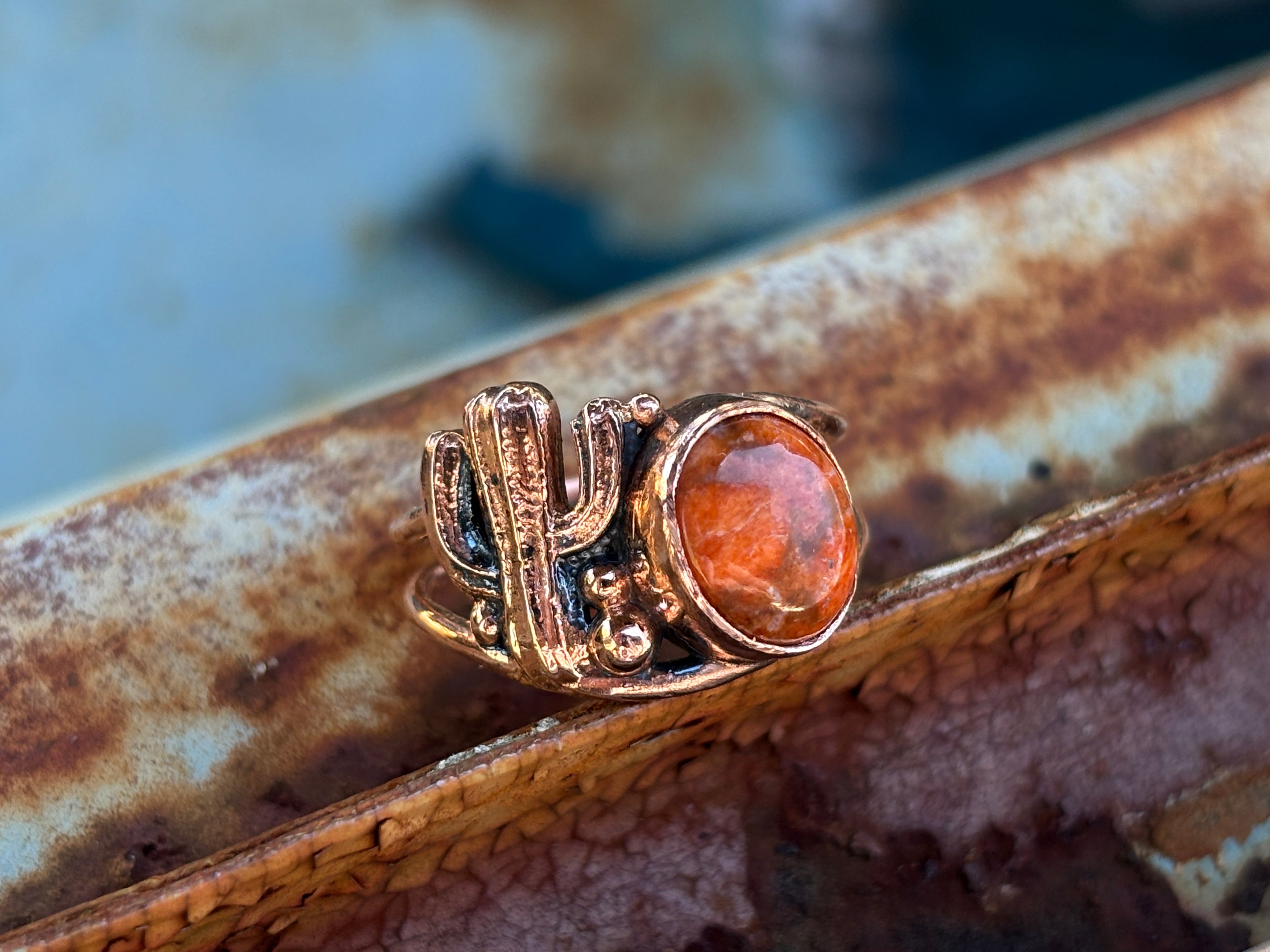 Desert Ring Round Stone copper
