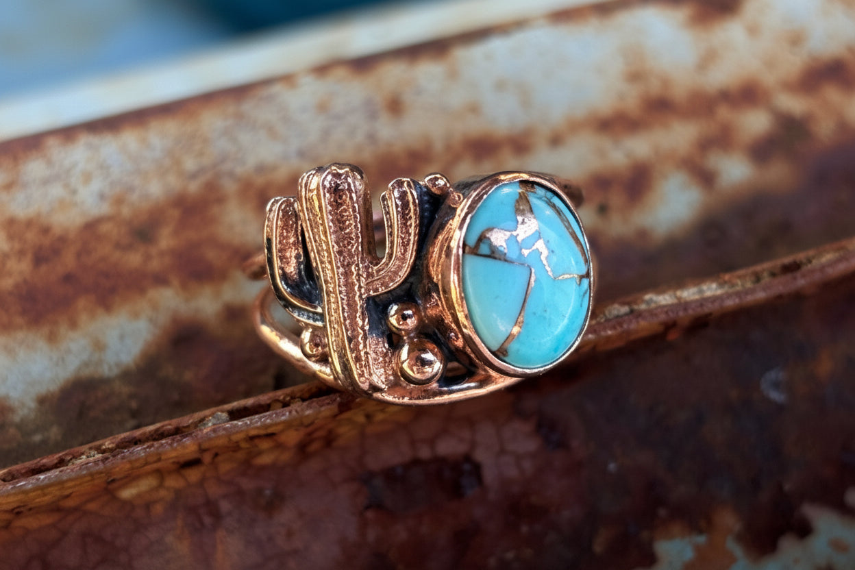 Desert Ring Oval Stone Copper.