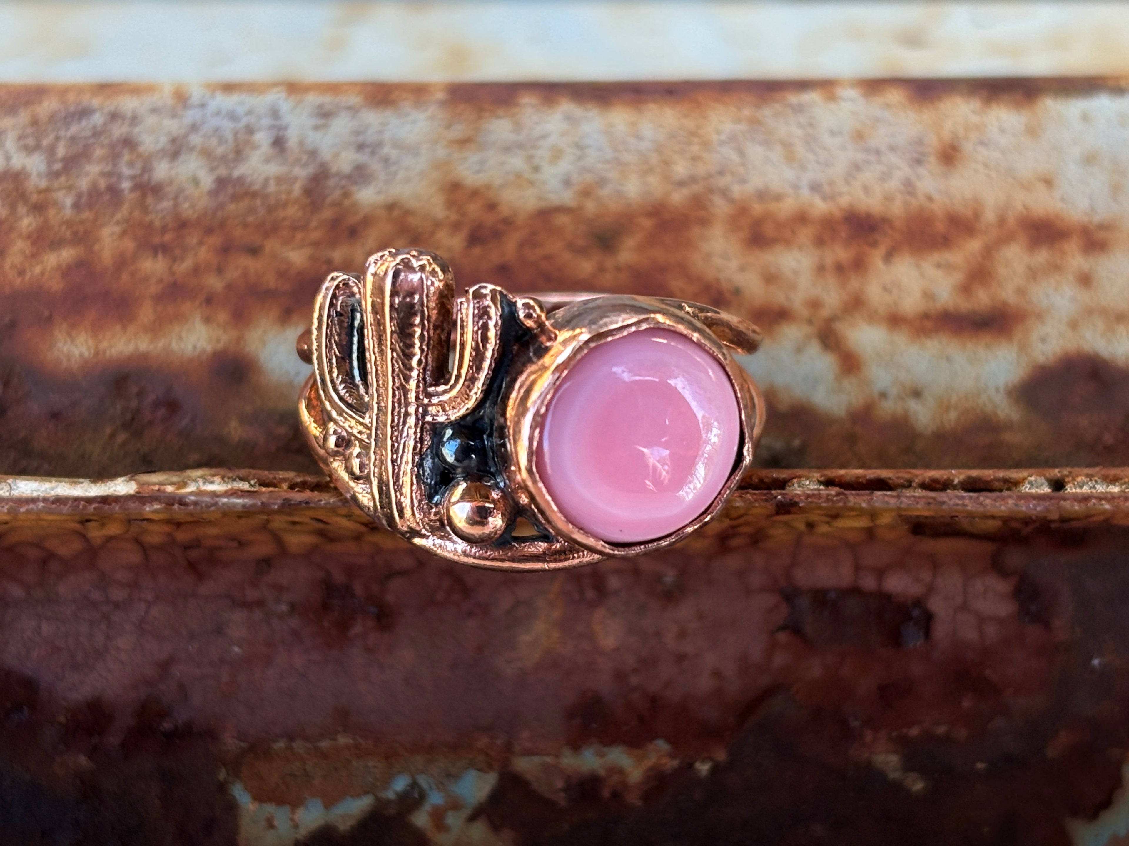 Desert Ring Round Stone copper