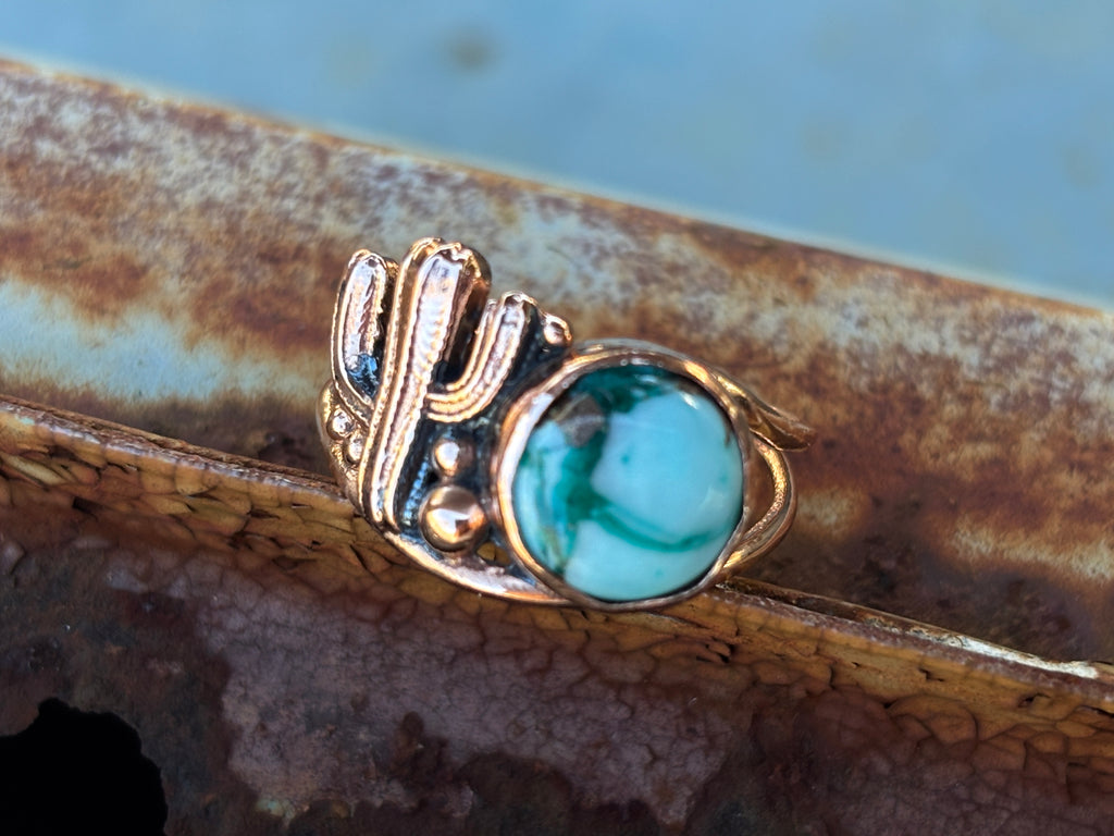 Desert Ring Round Stone copper