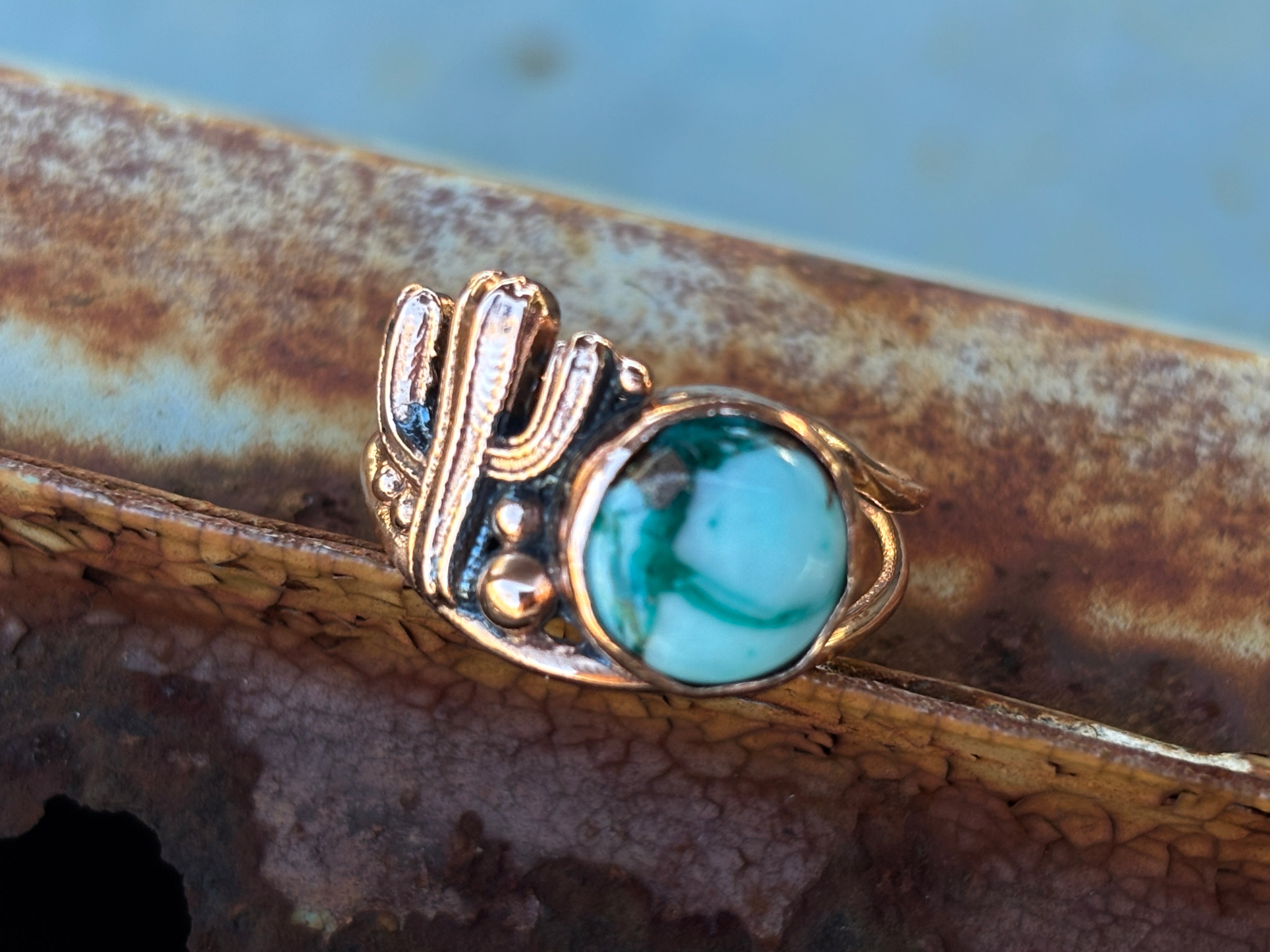 Desert Ring Round Stone copper