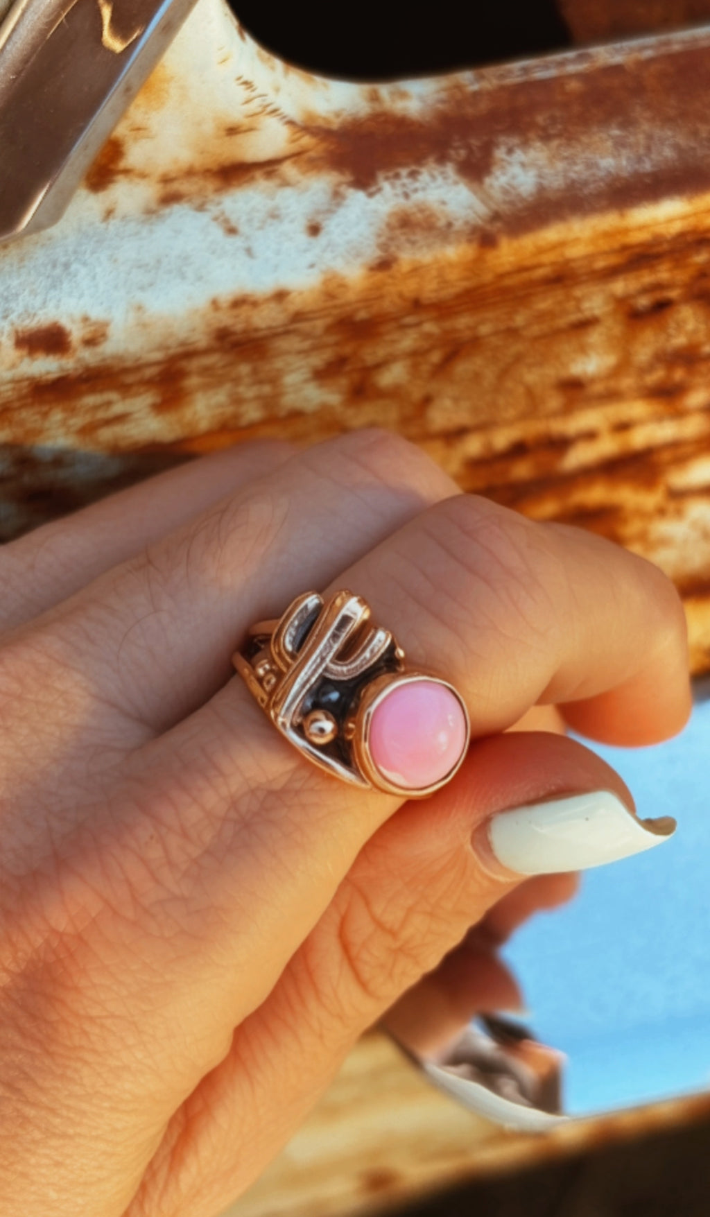 Desert Ring Round Stone copper