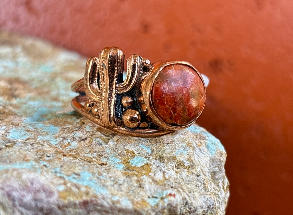 Desert Ring Round Stone copper