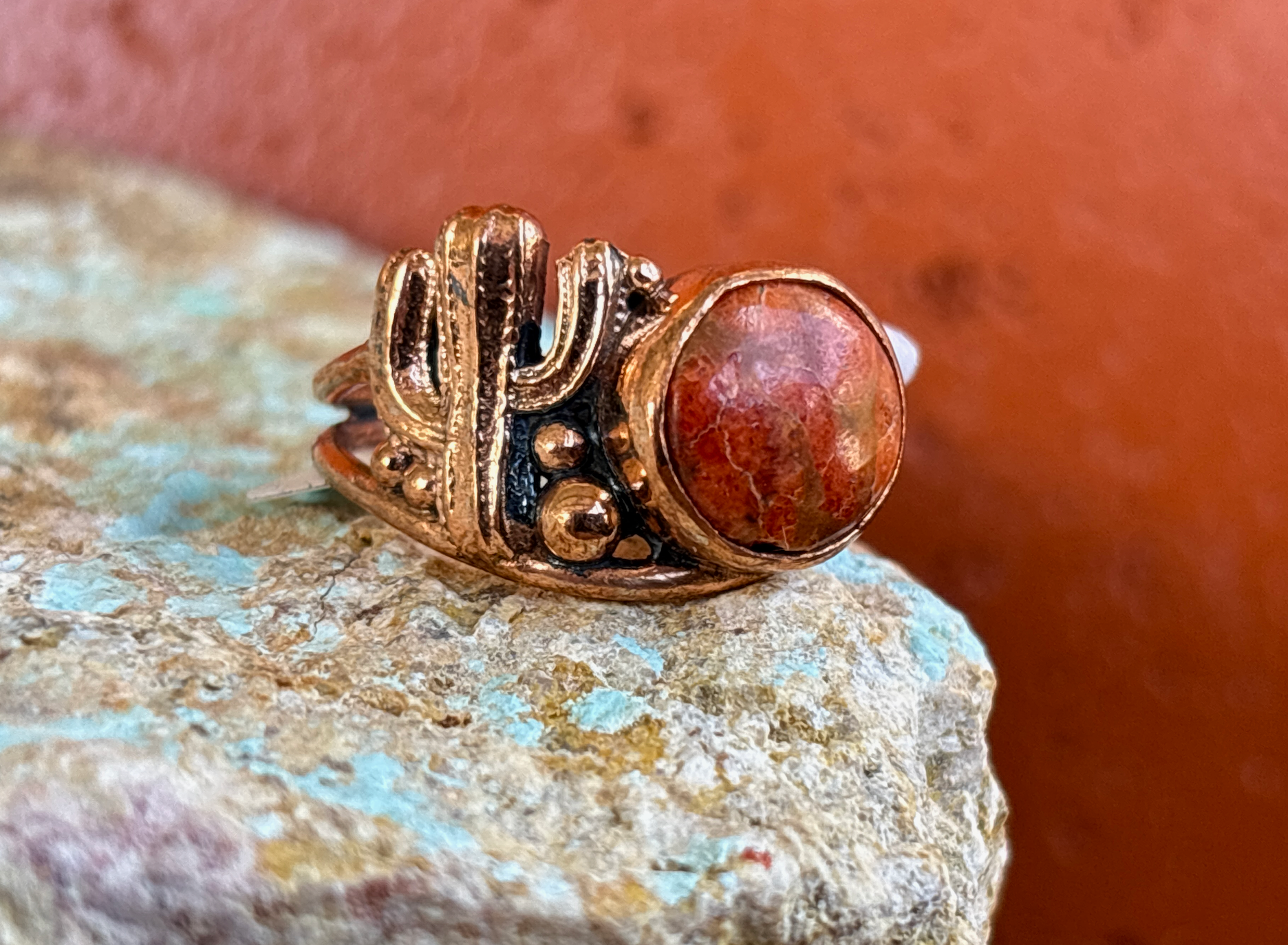 Desert Ring Round Stone copper