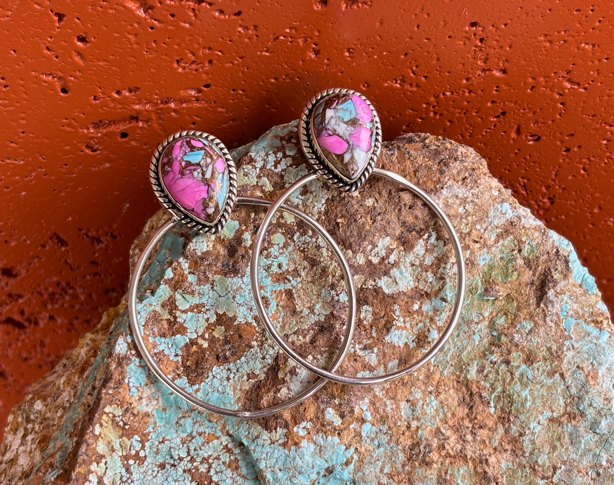 Cotton Candy Sweetheart hoops