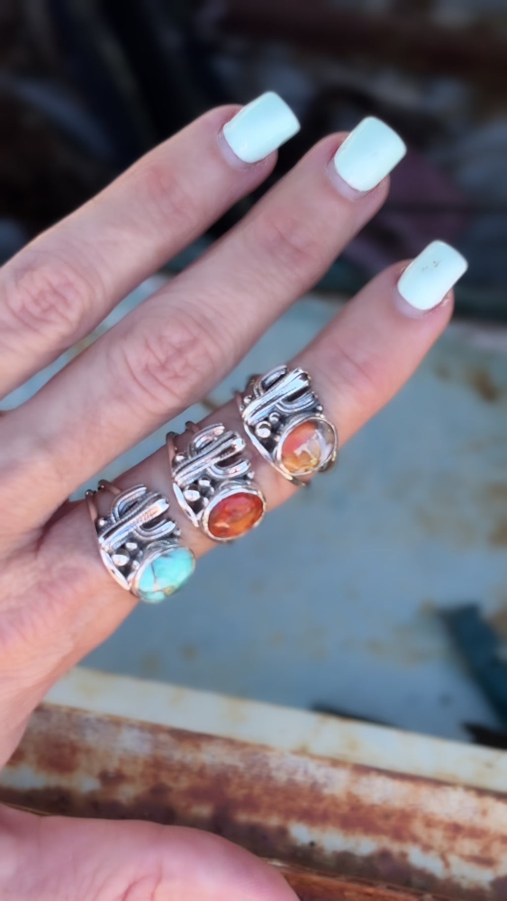 Desert Ring Oval Stone Silver