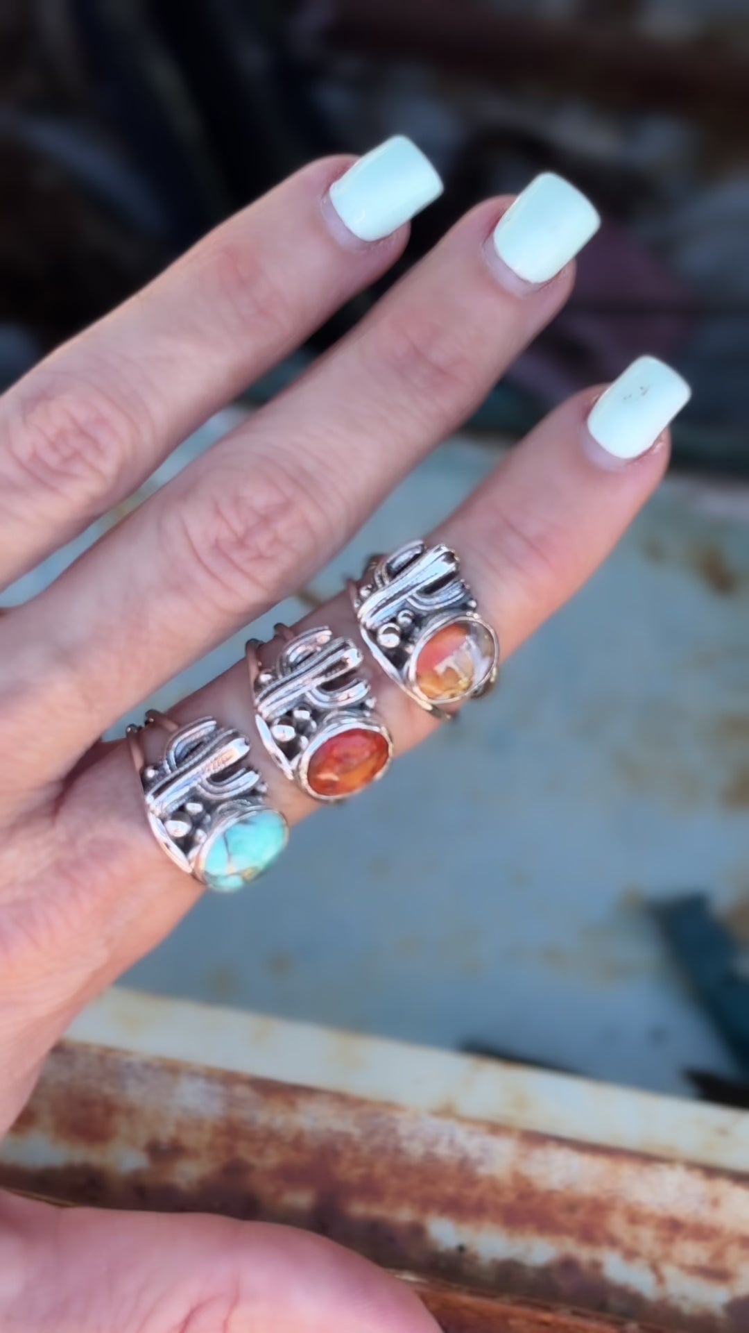 Desert Ring Oval Stone Silver